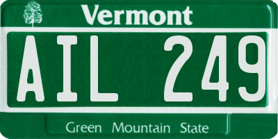 VT license plate AIL249