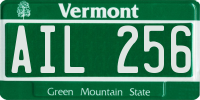 VT license plate AIL256