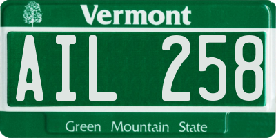 VT license plate AIL258
