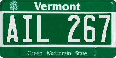 VT license plate AIL267