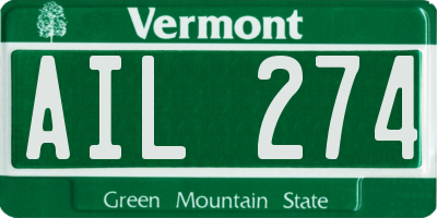 VT license plate AIL274