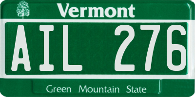 VT license plate AIL276
