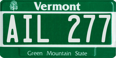 VT license plate AIL277
