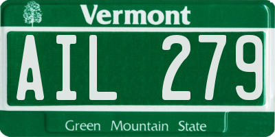 VT license plate AIL279