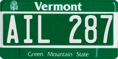 VT license plate AIL287
