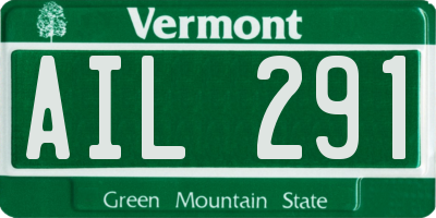 VT license plate AIL291