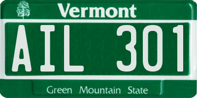 VT license plate AIL301