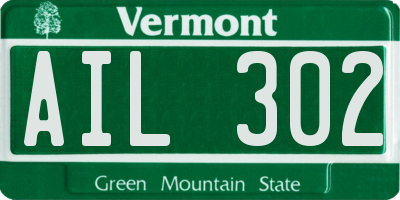 VT license plate AIL302