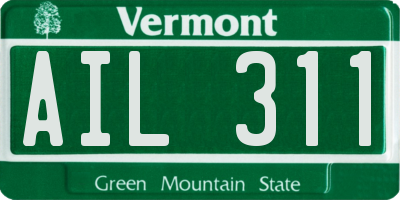 VT license plate AIL311