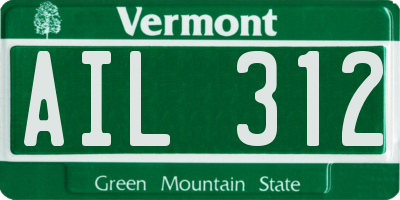 VT license plate AIL312