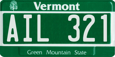 VT license plate AIL321