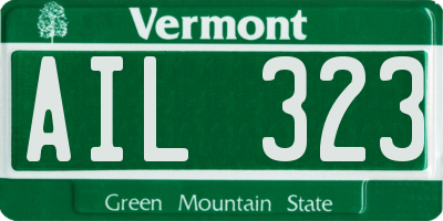 VT license plate AIL323