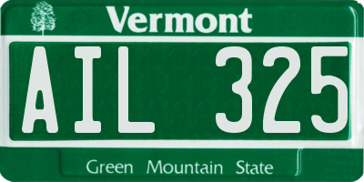 VT license plate AIL325