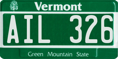VT license plate AIL326