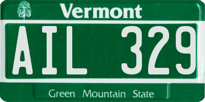 VT license plate AIL329