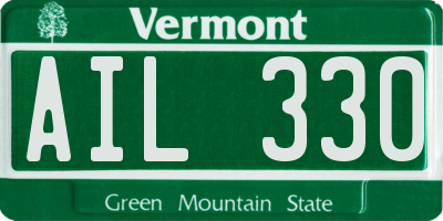 VT license plate AIL330