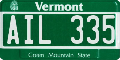 VT license plate AIL335