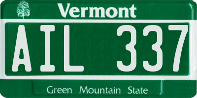 VT license plate AIL337