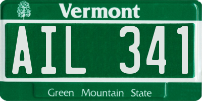 VT license plate AIL341