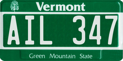 VT license plate AIL347