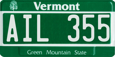 VT license plate AIL355