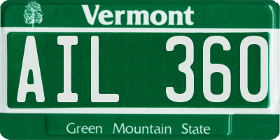 VT license plate AIL360