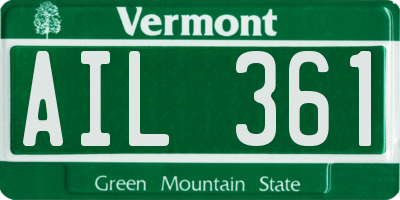 VT license plate AIL361