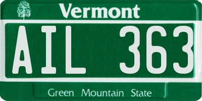 VT license plate AIL363