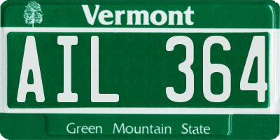 VT license plate AIL364