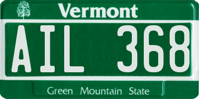 VT license plate AIL368