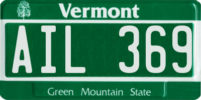 VT license plate AIL369