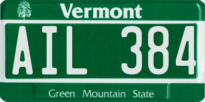 VT license plate AIL384