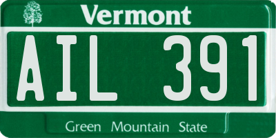 VT license plate AIL391