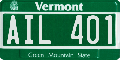 VT license plate AIL401