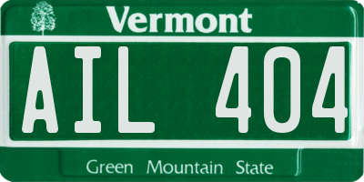 VT license plate AIL404