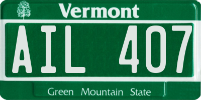 VT license plate AIL407