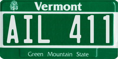 VT license plate AIL411