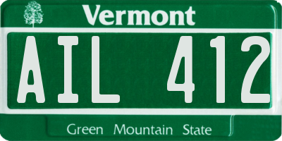 VT license plate AIL412