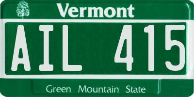 VT license plate AIL415