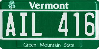 VT license plate AIL416