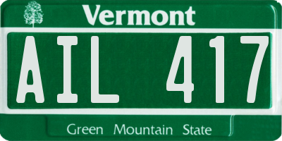 VT license plate AIL417