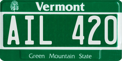 VT license plate AIL420