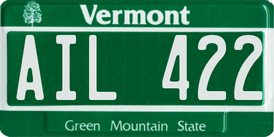 VT license plate AIL422