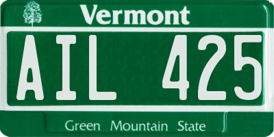 VT license plate AIL425