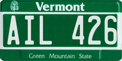 VT license plate AIL426