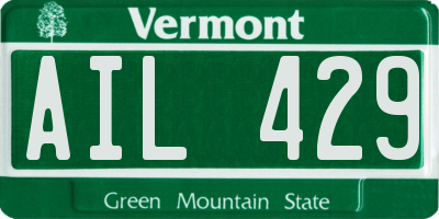 VT license plate AIL429