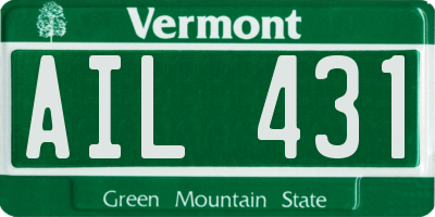 VT license plate AIL431