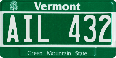 VT license plate AIL432