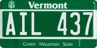 VT license plate AIL437