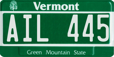 VT license plate AIL445